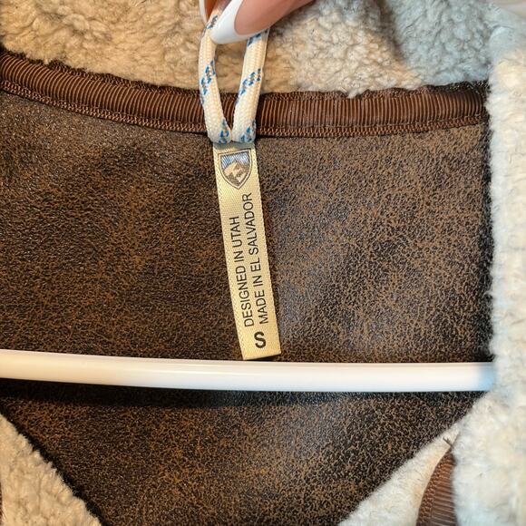 Kuhl Dani Sherpa Brown Vest Zipper Pockets Women's Size Small Hiking Gorpcore - Picture 7 of 7